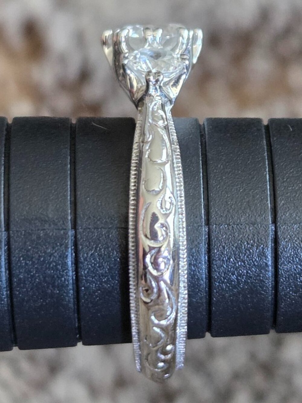 Tacori Triple Cubic Zirconia Sterling Silver Ring - Picture 3 of 7
